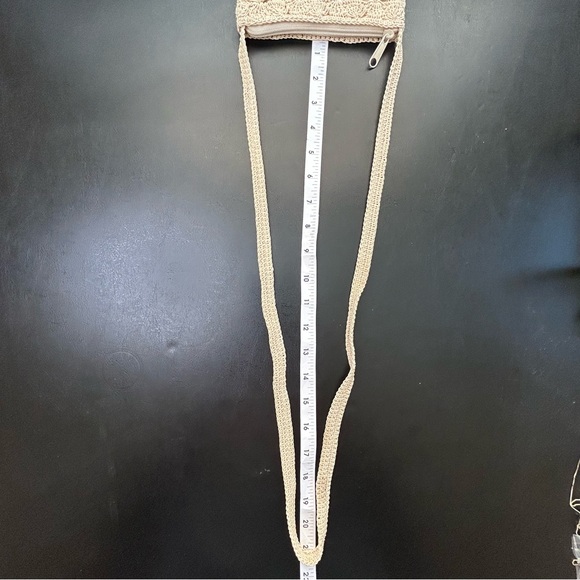 Sonoma Cream Crochet Crossbody/Shoulder Bag 6" Width 7" Height 21" Strap Length - Picture 15 of 15